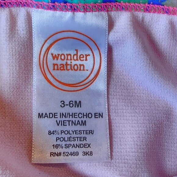 Wonder Nation Two Piece Swimsuit Size 3-6 Months - Picture 4 of 4